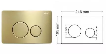 Кнопка смыва «Abber» AC0121MMG металл золото матовое