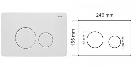 Кнопка смыва «Abber» AC0121MW металл белая матовая