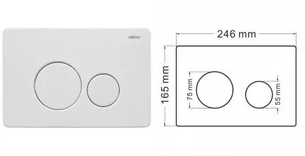 Кнопка смыва «Abber» AC0121MW металл белая матовая Кнопка смыва «Abber» AC0121MW металл белая матовая