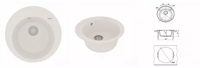 Мойка для кухни «Lemark» Sula 500 50/50 искусственный камень жасмин Мойка для кухни «Lemark» Sula 500 50/50 искусственный камень жасмин