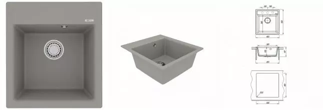 Мойка для кухни «Lemark» Hanka 450 45/50 искусственный камень грей Мойка для кухни «Lemark» Hanka 450 45/50 искусственный камень грей