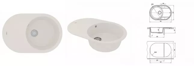 Мойка для кухни «Lemark» Lacha 760 76/50 искусственный камень жасмин Мойка для кухни «Lemark» Lacha 760 76/50 искусственный камень жасмин
