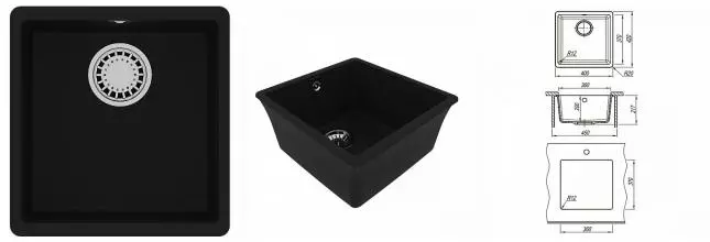 Мойка для кухни «Lemark» Sinara 400-U 40/42 искусственный камень антрацит Мойка для кухни «Lemark» Sinara 400-U 40/42 искусственный камень антрацит