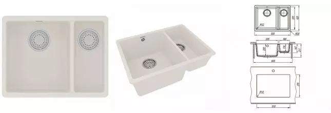 Мойка для кухни «Lemark» Sinara 550-U 55/42 искусственный камень жасмин Мойка для кухни «Lemark» Sinara 550-U 55/42 искусственный камень жасмин