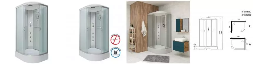 Душевая кабина «Niagara» NG-33184-14LG 110/80 средний поддон матовая/серебро с гидромассажем левая Душевая кабина «Niagara» NG-33184-14LG 110/80 средний поддон матовая/серебро с гидромассажем левая