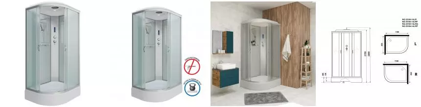 Душевая кабина «Niagara» NG-33184-14RP 110/80 средний поддон матовая/серебро с электрикой правая Душевая кабина «Niagara» NG-33184-14RP 110/80 средний поддон матовая/серебро с электрикой правая