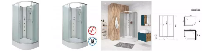 Душевая кабина «Niagara» NG-33294-14LBKG 120/90 средний поддон матовая/серебро без крыши с гидромассажем левая Душевая кабина «Niagara» NG-33294-14LBKG 120/90 средний поддон матовая/серебро без крыши с гидромассажем левая