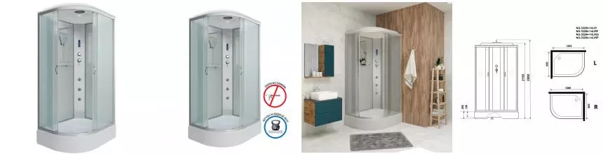 Душевая кабина «Niagara» NG-33294-14RF 120/90 средний поддон матовая/серебро с гидромассажем с электрикой правая Душевая кабина «Niagara» NG-33294-14RF 120/90 средний поддон матовая/серебро с гидромассажем с электрикой правая
