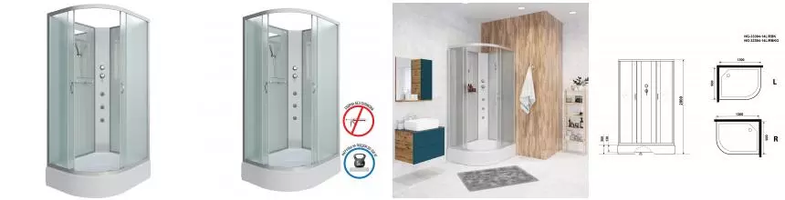 Душевая кабина «Niagara» NG-33394-14RBKG 130/90 средний поддон матовая/серебро без крыши с гидромассажем правая Душевая кабина «Niagara» NG-33394-14RBKG 130/90 средний поддон матовая/серебро без крыши с гидромассажем правая