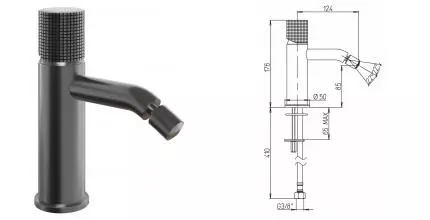 Смеситель для биде «Paini» Cox Grip 7GPZ304 чёрный матовый