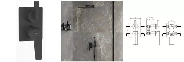 Смеситель для душа «Paini» Bari RTYO6911 чёрный Смеситель для душа «Paini» Bari RTYO6911 чёрный