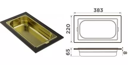 Контейнер для кухонной мойки «Omoikiri» DC-05-1-LG светлое золото