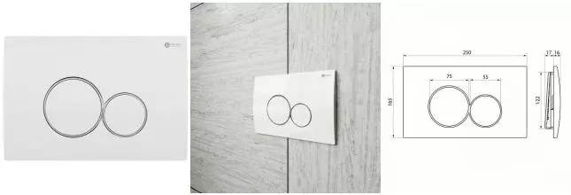 Кнопка смыва «Point» Виктория PN44061WC белая/хром Кнопка смыва «Point» Виктория PN44061WC белая/хром