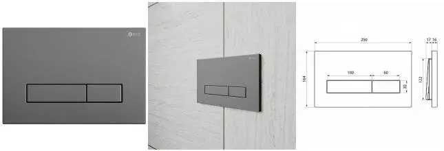 Кнопка смыва «Point» Меркурий PN44831GM графит Кнопка смыва «Point» Меркурий PN44831GM графит