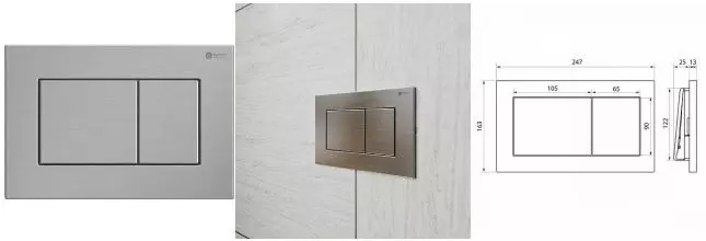 Кнопка смыва «Point» Ника PN44081SB нержавеющая сталь/сталь брашированная Кнопка смыва «Point» Ника PN44081SB нержавеющая сталь/сталь брашированная