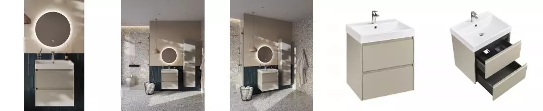 Мебель для ванной подвесная «Roca» Ona 60 бежево-серый матовый