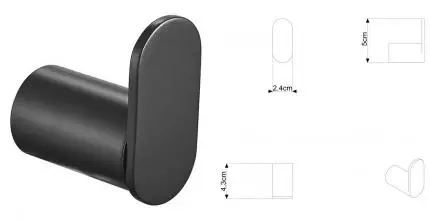 Крючок «Rainbowl» Home 1128BP на стену чёрный матовый Крючок «Rainbowl» Home 1128BP на стену чёрный матовый