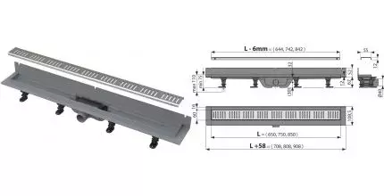 Душевой лоток «AlcaPlast» APZ30-750M боковой выпуск хром Душевой лоток «AlcaPlast» APZ30-750M боковой выпуск хром