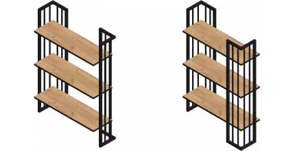 Стеллаж «Sanflor» Тетрис 69/100 Дуб крафт золотой/чёрный муар