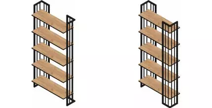 Стеллаж «Sanflor» Тетрис 69/150 Дуб крафт золотой/чёрный муар