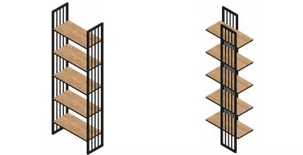 Стеллаж «Sanflor» Тетрис 69 прямой Дуб крафт золотой/чёрный муар