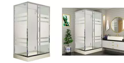 Душевая кабина «Esbano» ESE-118 СKR 110/85 низкий поддон прозрачная с рисунком/белая универсальная