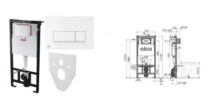Инсталляция для унитаза с кнопкой «AlcaPlast» AM101/1120-4:1 RU M570-0001