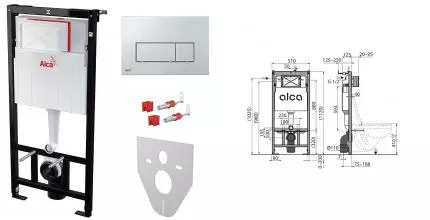 Инсталляция для унитаза с кнопкой «AlcaPlast» AM101/1120-4:1 RU M571-0001