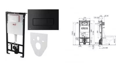 Инсталляция для унитаза с кнопкой «AlcaPlast» AM101/1120-4:1 RU M578-0001