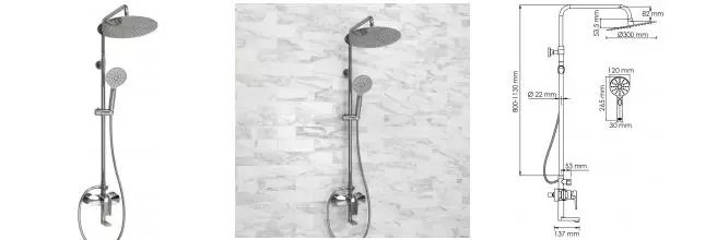 Душевая система «WasserKRAFT» A166.116.127.010.CH хром