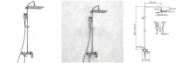 Душевая система «WasserKRAFT» A177.069.126.087.CH хром