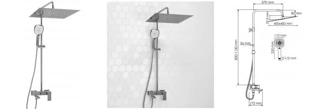 Душевая система «WasserKRAFT» A177.119.065.010.CH хром