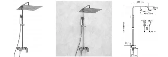 Душевая система «WasserKRAFT» A177.119.103.087.CH хром Душевая система «WasserKRAFT» A177.119.103.087.CH хром