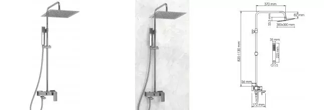 Душевая система «WasserKRAFT» A177.118.103.087.CH хром