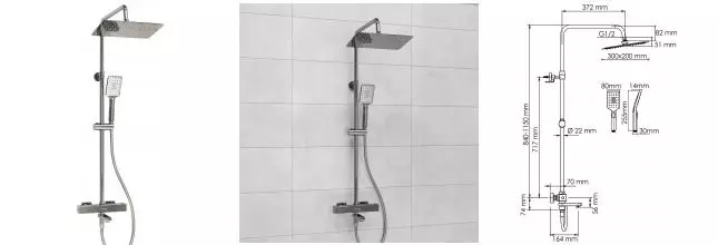 Душевая система «WasserKRAFT» A199.069.126.087.CH с термостатом хром Душевая система «WasserKRAFT» A199.069.126.087.CH с термостатом хром