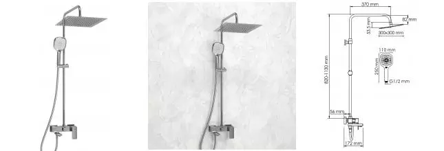 Душевая система «WasserKRAFT» A177.118.065.087.CH хром