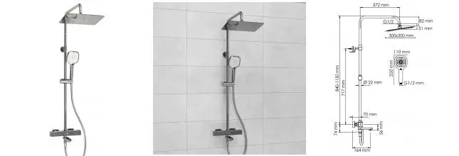 Душевая система «WasserKRAFT» A199.069.065.087.CH с термостатом хром Душевая система «WasserKRAFT» A199.069.065.087.CH с термостатом хром
