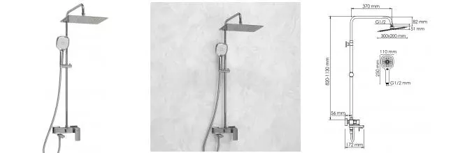 Душевая система «WasserKRAFT» A177.069.065.087.CH хром