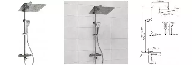 Душевая система «WasserKRAFT» A199.119.126.087.CH с термостатом хром Душевая система «WasserKRAFT» A199.119.126.087.CH с термостатом хром