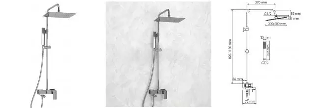 Душевая система «WasserKRAFT» A177.069.103.087.CH хром