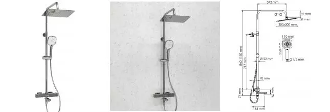 Душевая система «WasserKRAFT» A199.069.065.010.CH с термостатом хром Душевая система «WasserKRAFT» A199.069.065.010.CH с термостатом хром