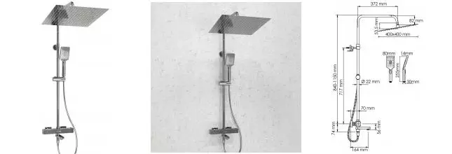 Душевая система «WasserKRAFT» A199.119.126.010.CH с термостатом хром Душевая система «WasserKRAFT» A199.119.126.010.CH с термостатом хром