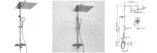 Душевая система «WasserKRAFT» A199.119.065.010.CH с термостатом хром Душевая система «WasserKRAFT» A199.119.065.010.CH с термостатом хром