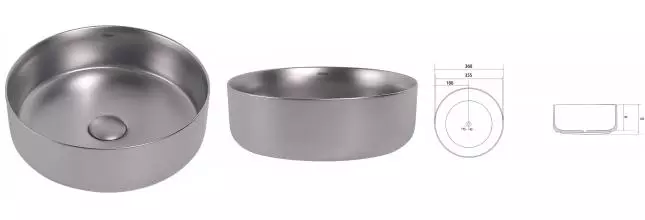 Раковина «Abber» Bequem 36/36 серебро матовое