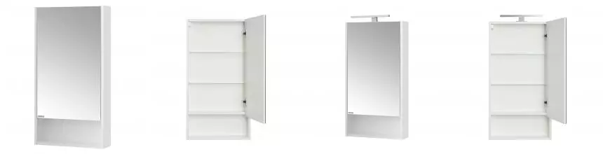 Зеркальный шкаф «Aquaton» Сканди 45 без света белый глянцевый универсальный
