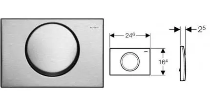 Кнопка смыва «Geberit» Delta 10 115.108.00.1 нержавеющая сталь