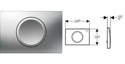 Кнопка смыва «Geberit» Delta 15 115.109.46.1 матовый хром