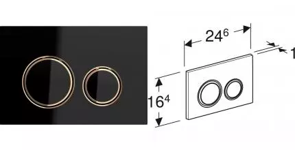 Кнопка смыва «Geberit» Sigma 21 115.650.SJ.1 черное стекло / красное золото