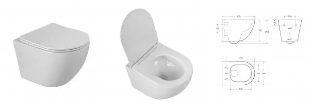 SFERA-TOR Чаша унитаза подвесного безободкового, смыв TORNADO P-trap BB046CH-TOR BB046CH-TOR · Belbagno, BB046CH-TOR