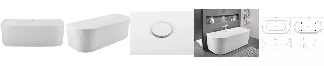 Ванна акриловая «Belbagno» BB412 170/80 с сифоном белая матовая Ванна акриловая «Belbagno» BB412 170/80 с сифоном белая матовая